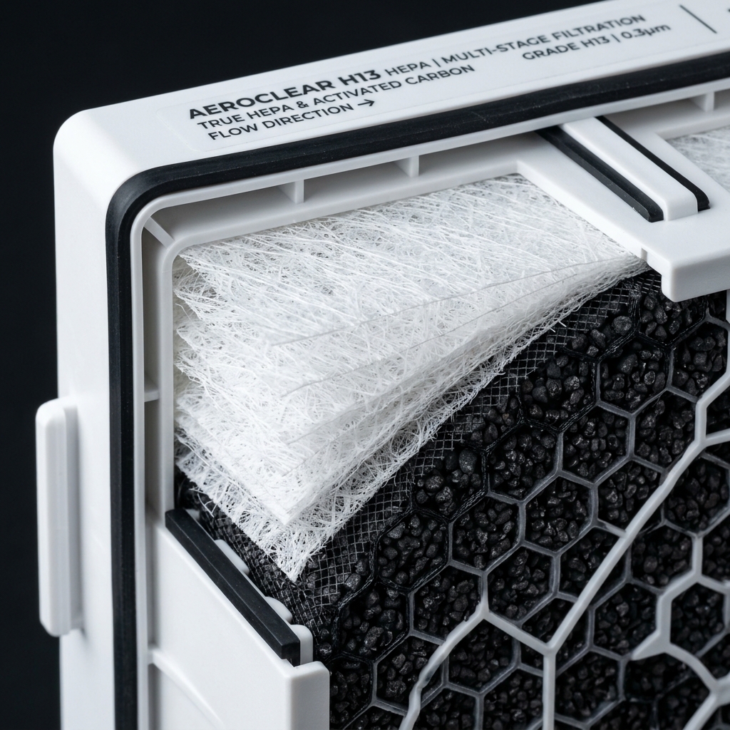 HEPA and active carbon multi-stage air filter cartridges