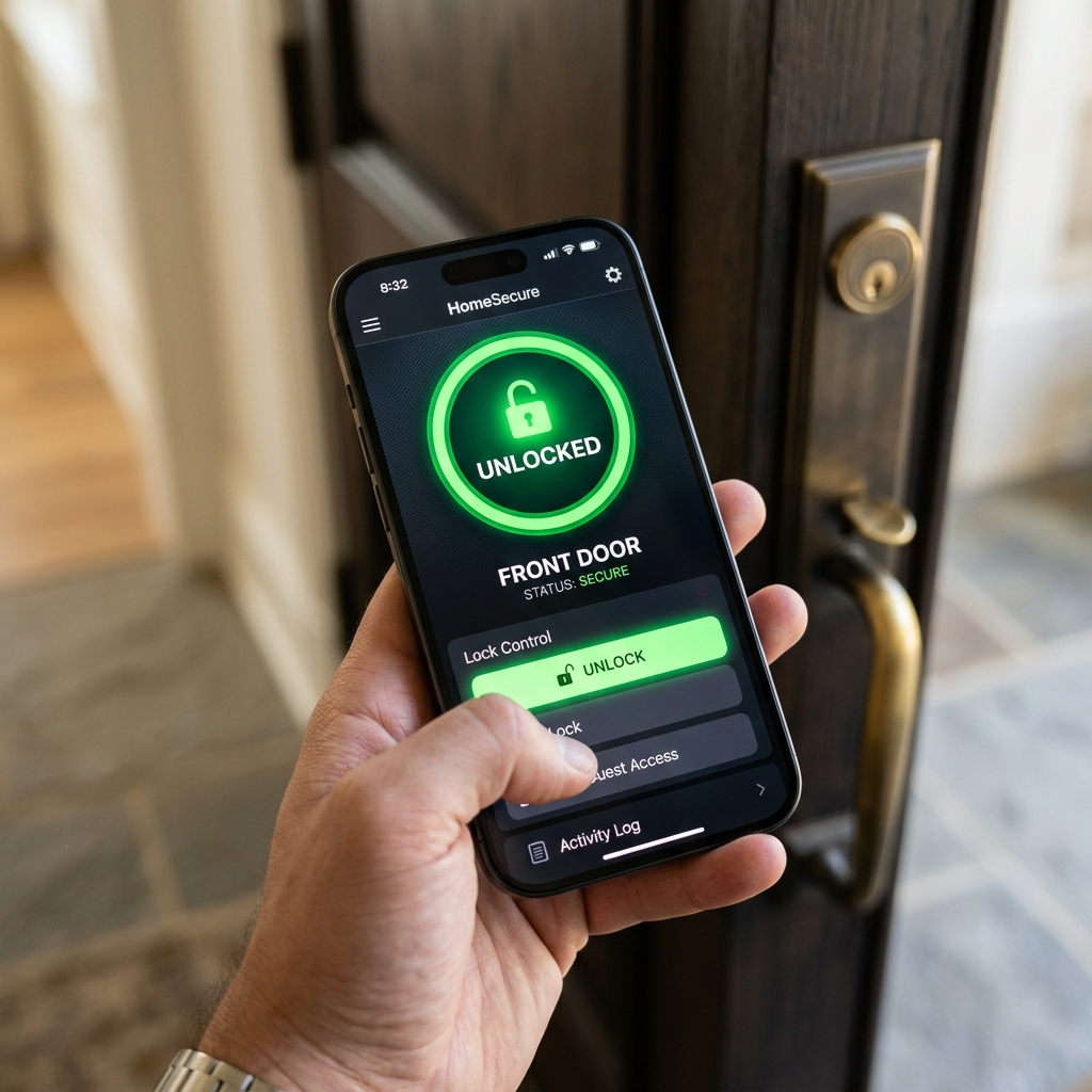 Smartphone screen showing app remote gate control